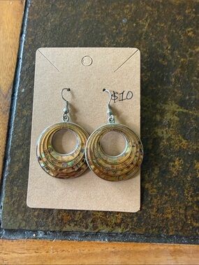 Round Layered Drop Earrings